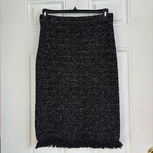 Ann Taylor Black/Grey Knit Pencil Skirt, Size Medium